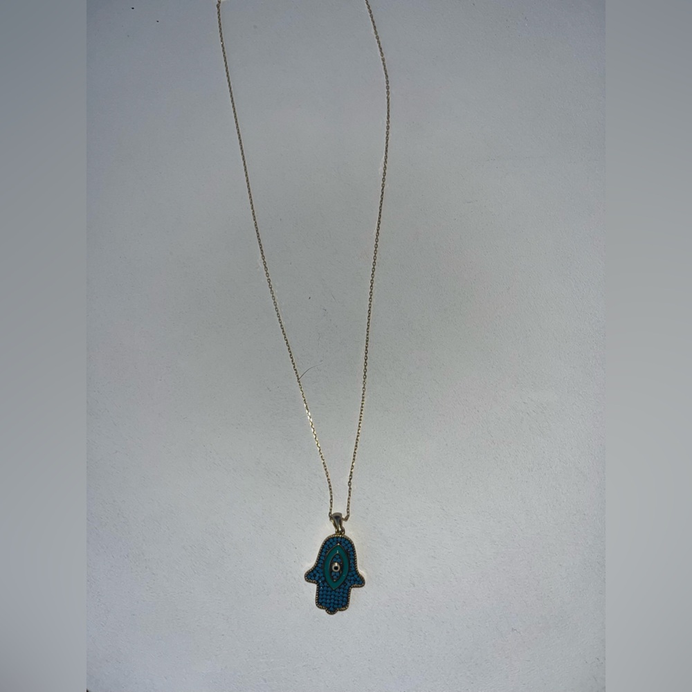 Hamsa Necklace Sterling Silver - image 3